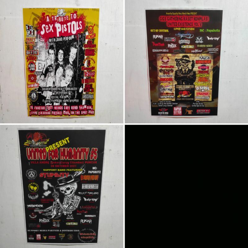 Poster GIGS Acara Punk, Hardcore, Metal, Rock, Underground