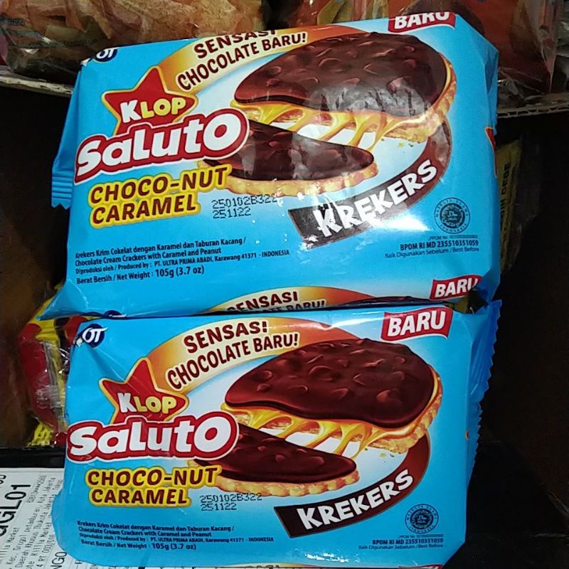 Klop Saluto Coklat Caramel Krekers 105gr