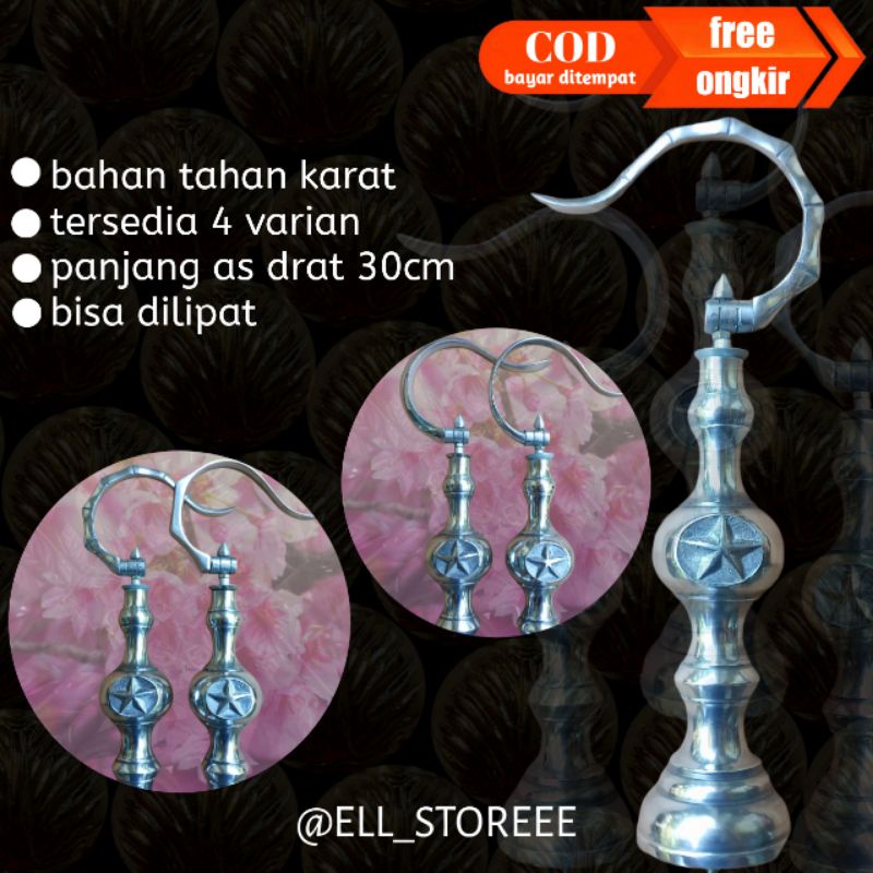 Gantungan Cantolan Pion Sangkar Burung Lipat Motif BNR/BAMBU/POLOS Fullset Pion Pleci Panjang