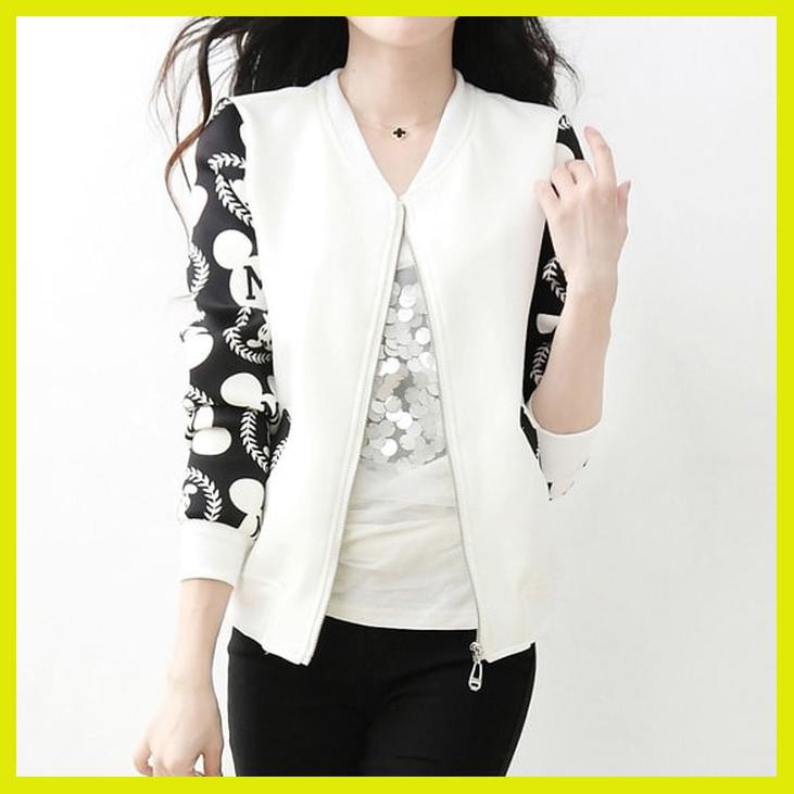 JAKET MICKEY MOUSE WANITA KOREA IMPORT JACKET BASEBALL DISNEY PARKA