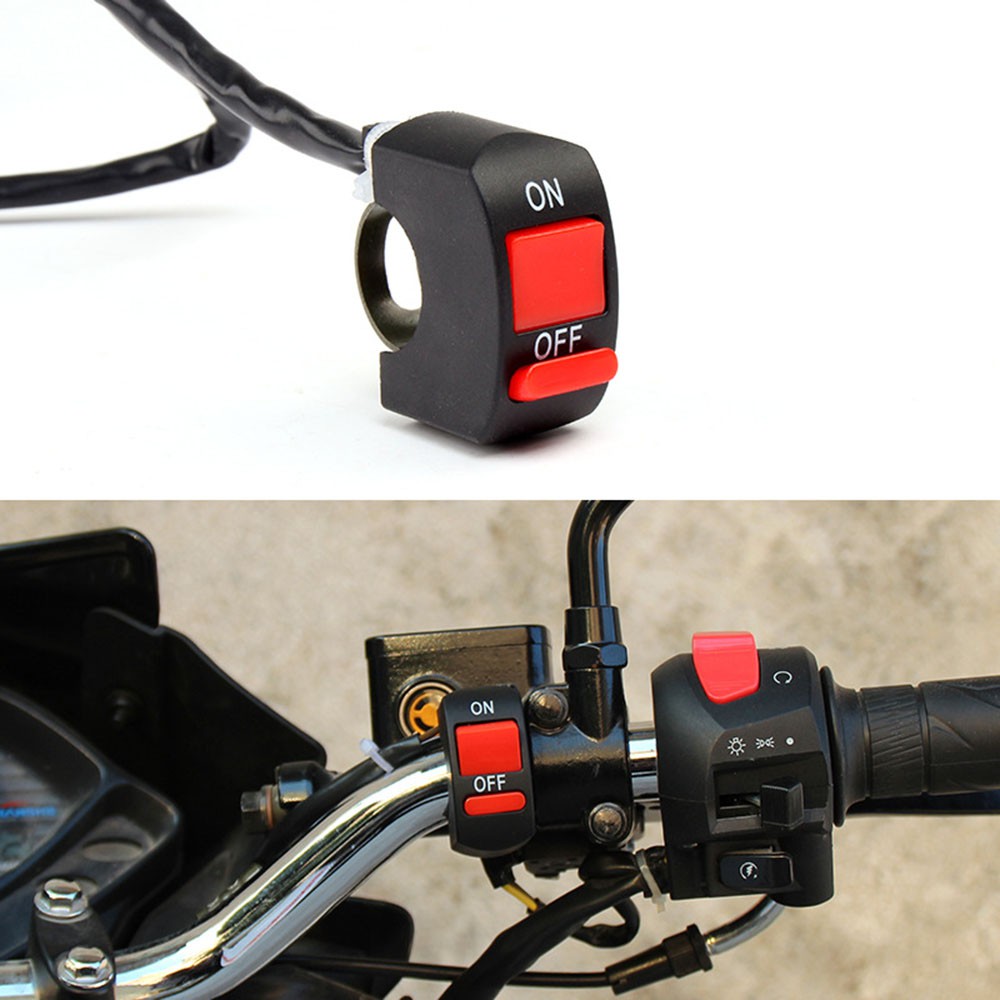 Universal Motor Switch Sepeda Motor Stang Flameout Switch ON OFF Tombol untuk Moto Motor ATV Sepeda DC12V/10A Hitam