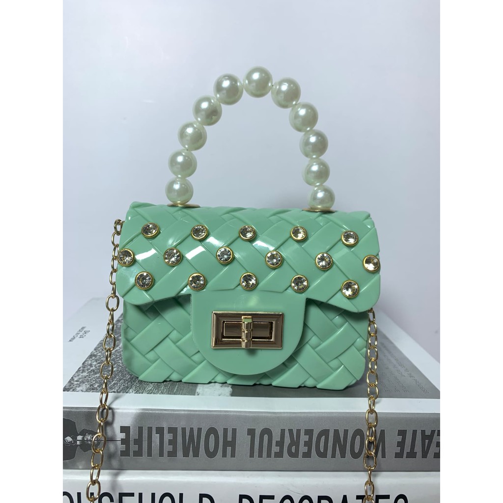 PX 444  Tas Import - Tas Pesta - Tas Jelly Mutiara Permata 14 Buah