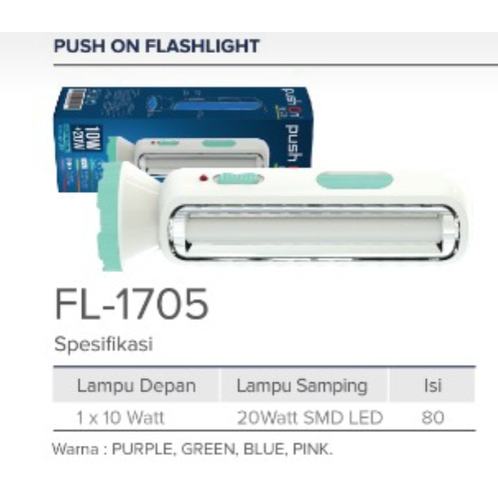 Senter 10 watt FL1705 Push On