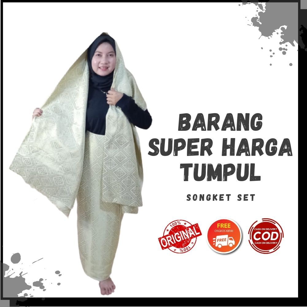 Nyimas Songket - Kain Songket Palembang Set Putih Gold