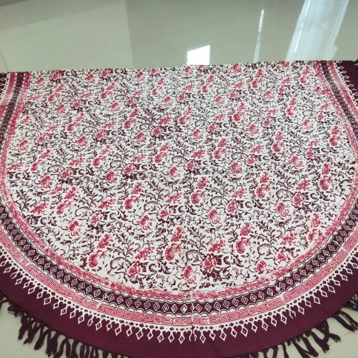 Taplak Meja Makan - Taplak Meja Makan Oval Batik 8 Kursi