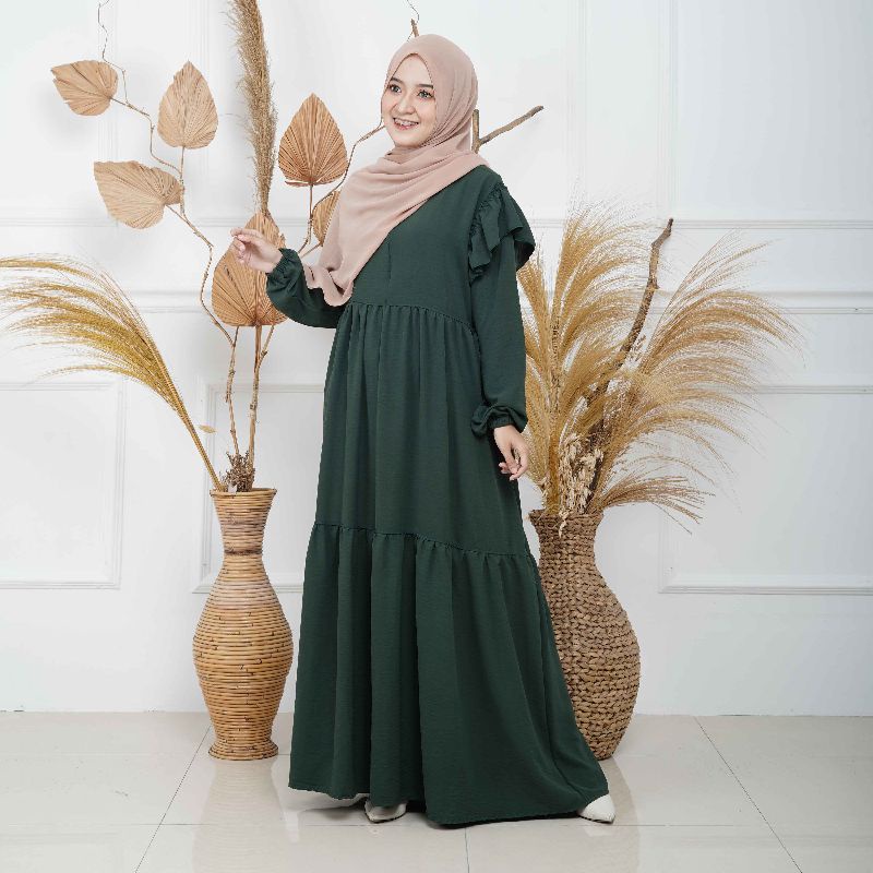 HAURA Baju Gamis Wanita Cringkle bisa Couple