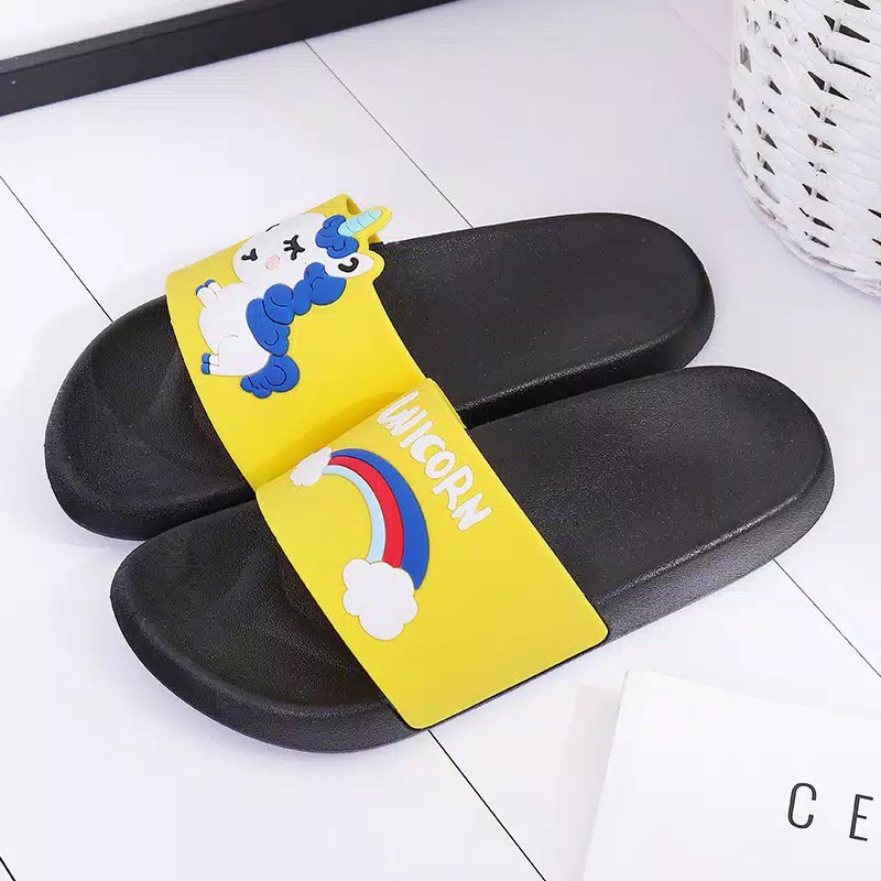 SANDAL DARK UNICORN Sandal selop karet lucu anak, Sandal anak dino lucu