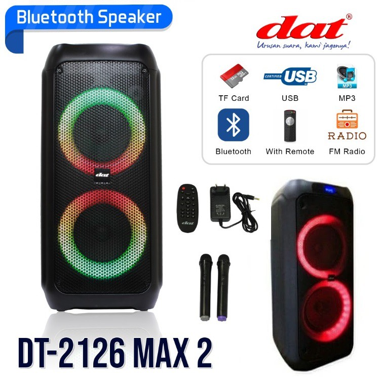 Speaker Portable Meeting Wireless DAT DT 2126 MAX 2 6.5 inch Double / dat dt 2126 max 2