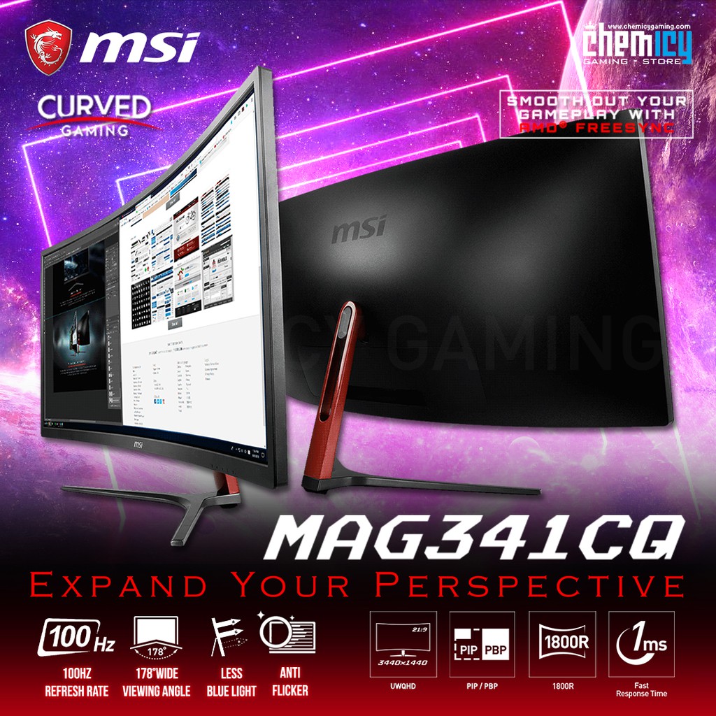 MSI Optix MAG341CQ 34 inch 3K Ultrawide Curved Gaming LED Monitor