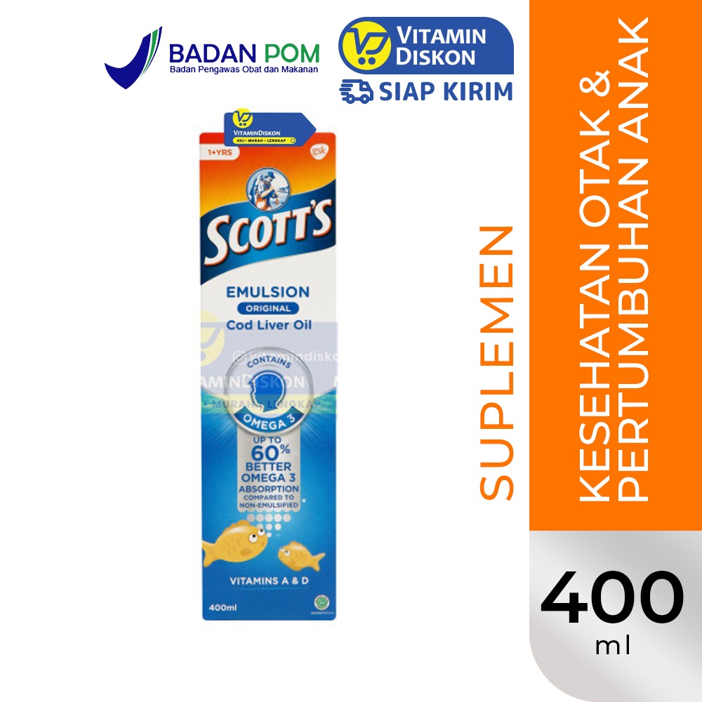 Scotts Emulsion Original Reguler Suplemen Kesehatan Otak Dan Pertumbuhan Anak - 400 Ml