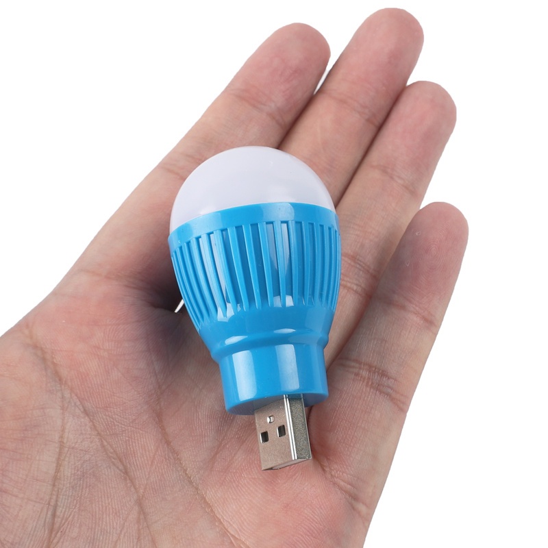 Lampu Bohlam Led Mini Portable Usb 5v Hemat Energi Warna Acak Untuk Camping / Travel