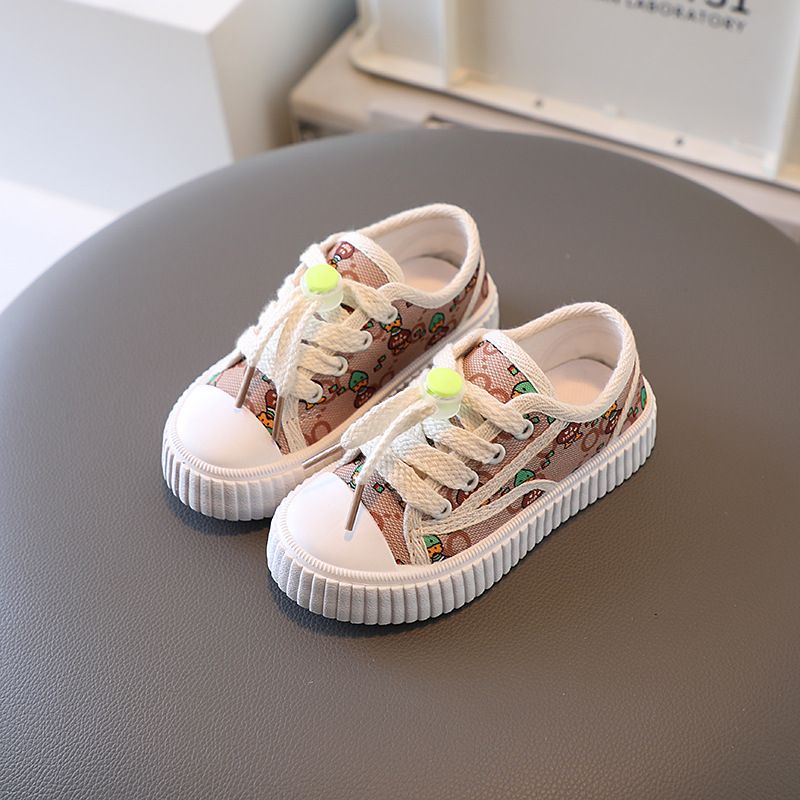 COD - Sepatu sneakers korea lucu anak perempuan BROWN / Sneakers bayi unisex Import Premium 0-6 Tahun / SN-023 Babylovanta