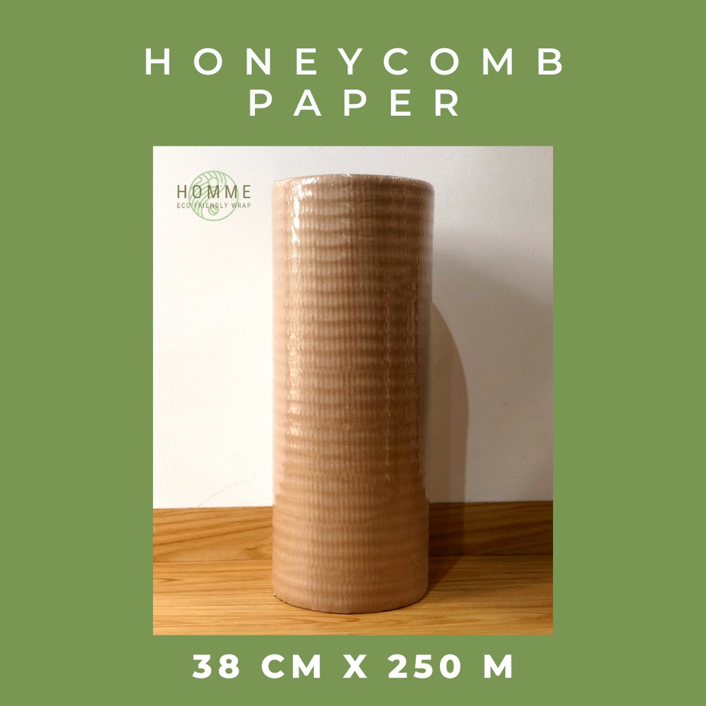 

[250 Meter] 38Cm HOMME Ecofriendly Honeycomb Paper Bubblewrap Kertas 38 cm Kertas kemasan kado