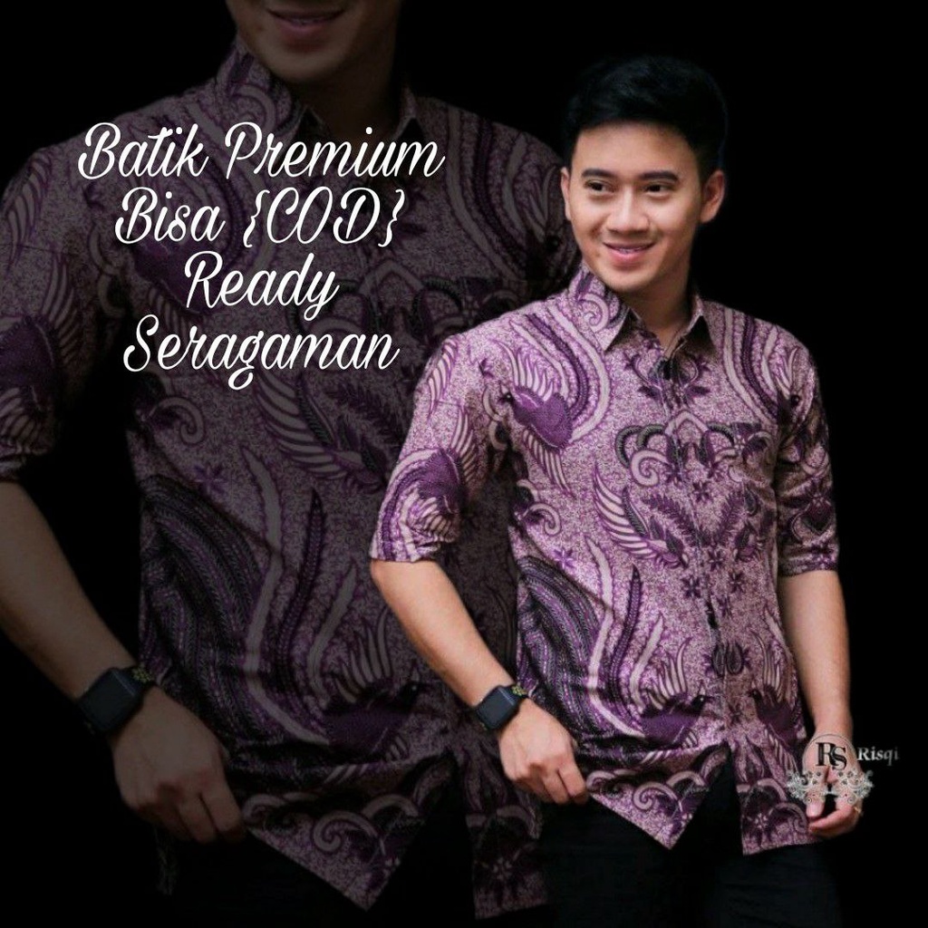 TERBARU Kemeja Batik Pria Lengan Pendek Putri Malu Hem Baju Batik Pria Lengan Pendek S M L XL XXL