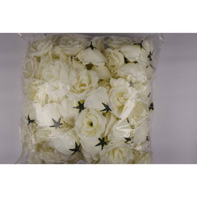 Rose Tanpa Tangkai Isi 50 Pcs . Bunga mawar mak artificial. Kepala mawar. Kuntum mawar