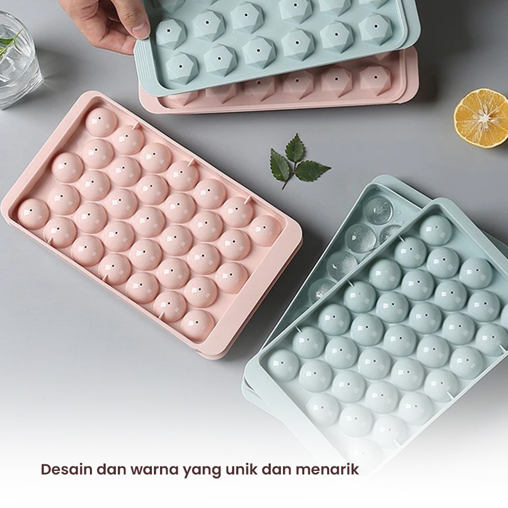 Cetakan Es Batu Model Bulat 33 Lubang