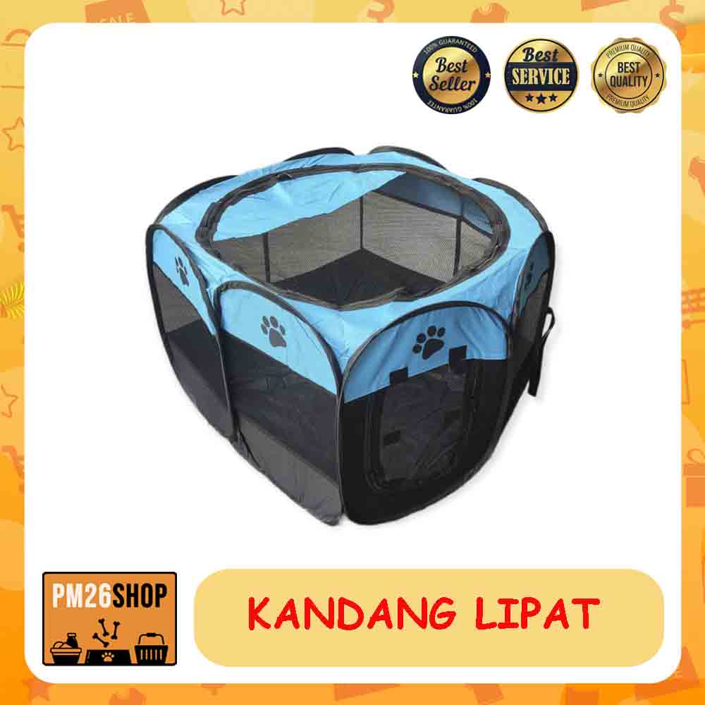 KANDANG LIPAT PORTABLE PAGAR TENDA ANJING KUCING