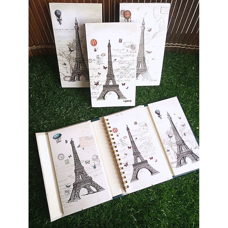 

Buku Tulis / Memo Notebook / Agenda Fancy Lipat 3 HARD COVER - EIFFEL