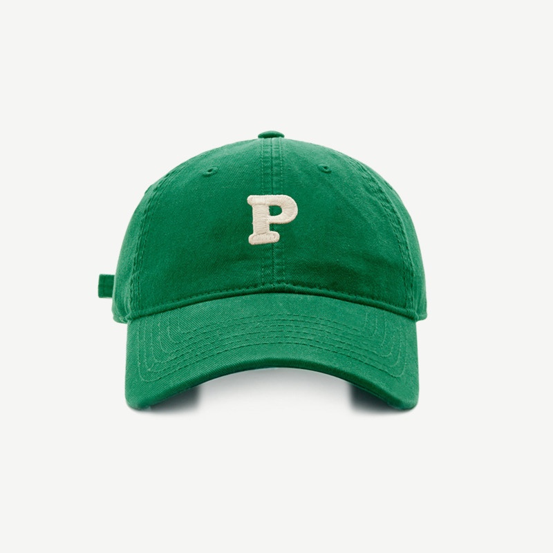 Topi Baseball Motif Bordir Huruf P Gaya Korea