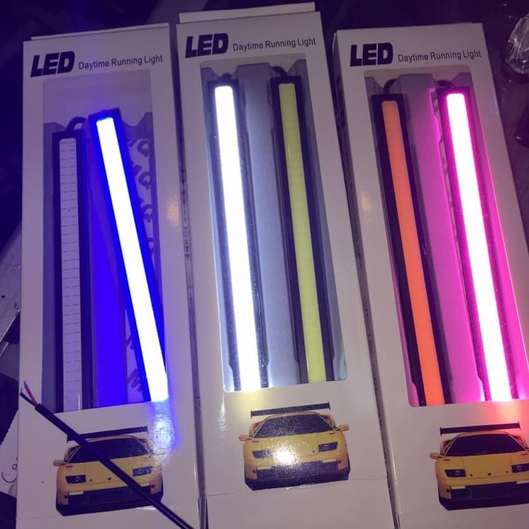 L014 | 2pcs Lampu DRL Plasma Strip LED Senja Sein Tempel Mobil Motor Universal - 17cm