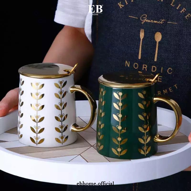 Gelas Keramik Cantik / Cangkir Keramik / Ceramic Luxury Mug Set 4/1