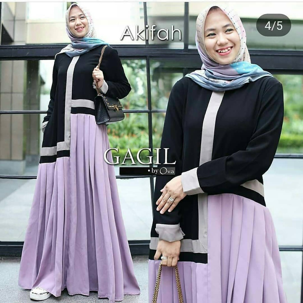 Baju Dress AKIFAH DRESS Gamis Dress Balotely Muslim Wanita Hijab Terbaru Termurah baju hamil