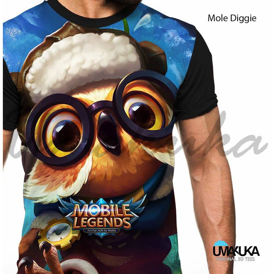 ML Diggie T Shirt Kaos Baju 3D Karakter Mobile Legends Full Print Umakuka Original Murah Unik Shopee Indonesia