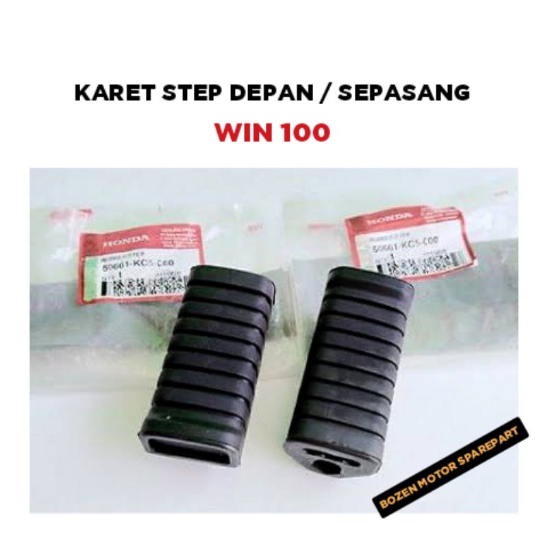 Karet Step Depan Win 100 / Sepasang Kanan Kiri / Original Honda / Ori AHM / Win100 foot New Old