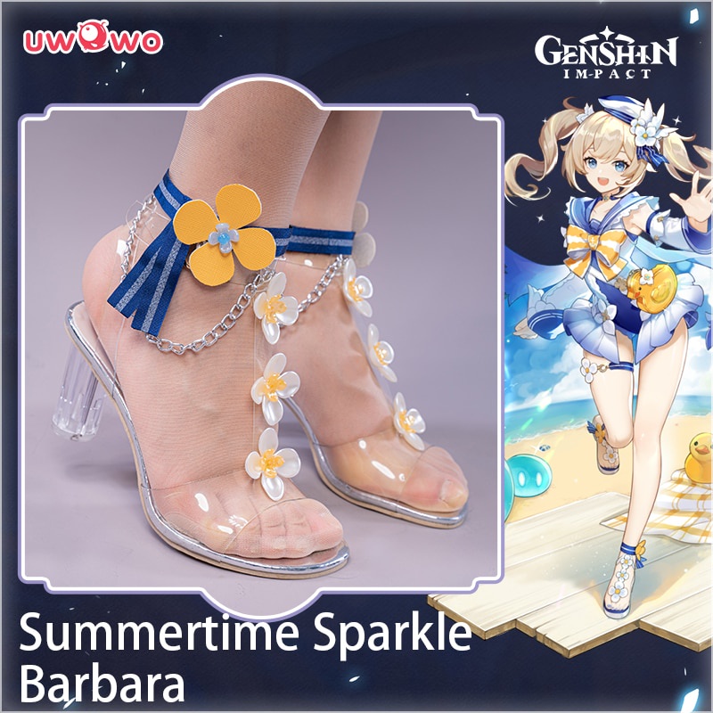 PREORDER UWOWO Game Genshin Impact Barbara Cosplay Shoes Summer Outfit Summertime Sparkle Cosplay Bo