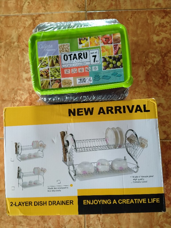 Rak Piring Stainless Steel  Minimalis 2 Tingkat | Rak Piring Dapur