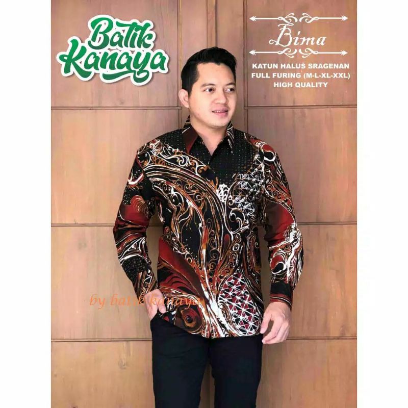 Bima kemeja batik pria lengan panjang atasan batik by kanaya