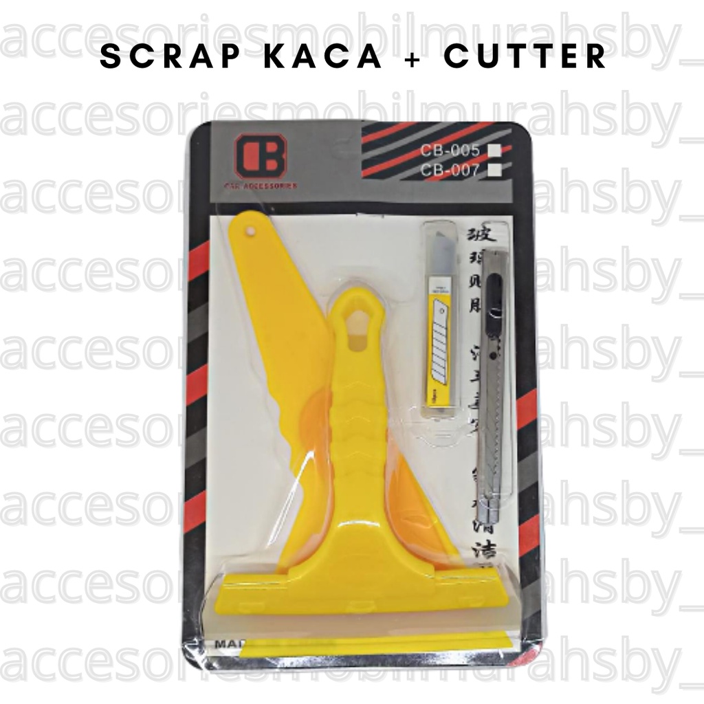 Rakel Scrapper Alat Bantu Pasang Stiker Kaca Film Plus Cutter ( HF-128 )