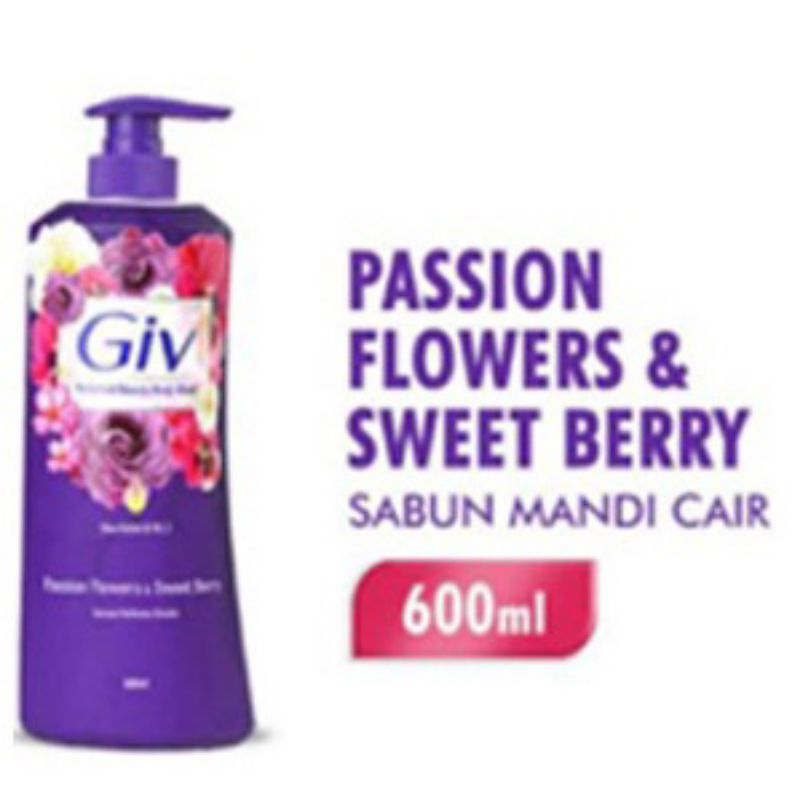 Giv Passion Flowers & Sweet Berry Body Wash Pump 600ml