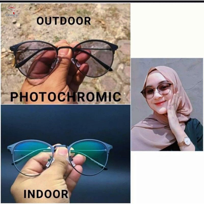 (BISA COD) 1 PCS Kacamata Photocromic Korea Anti Radiasi 2 In 1 Potokromik Photochromic Pria Wanita