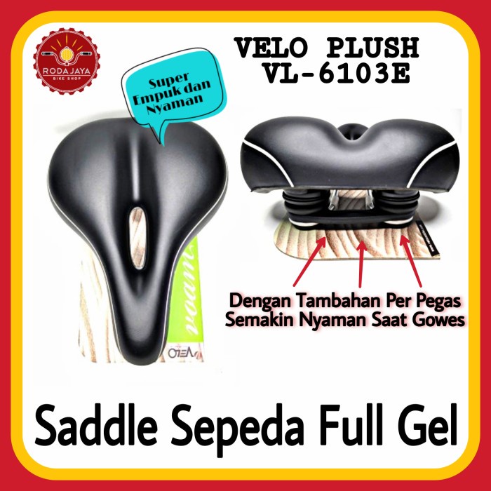 VELO PLUSH VL-6103E Saddle Sadel Gel Sepeda BEST SELLER