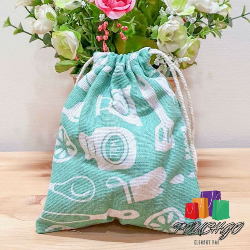 Pouch Serut Travel Pouch Organizer Souvenir Tas Serut Motif Kain Goni Ukuran S KITCHEN