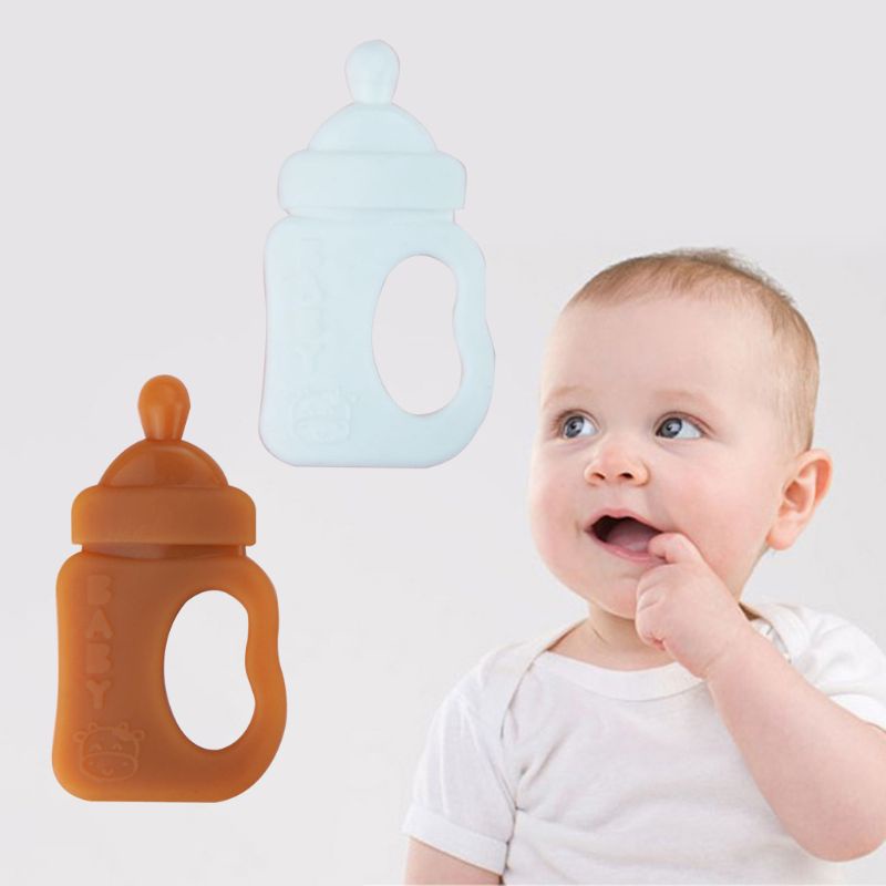 Mary Teether Bentuk Botol Susu Bahan Silikon Untuk Bayi