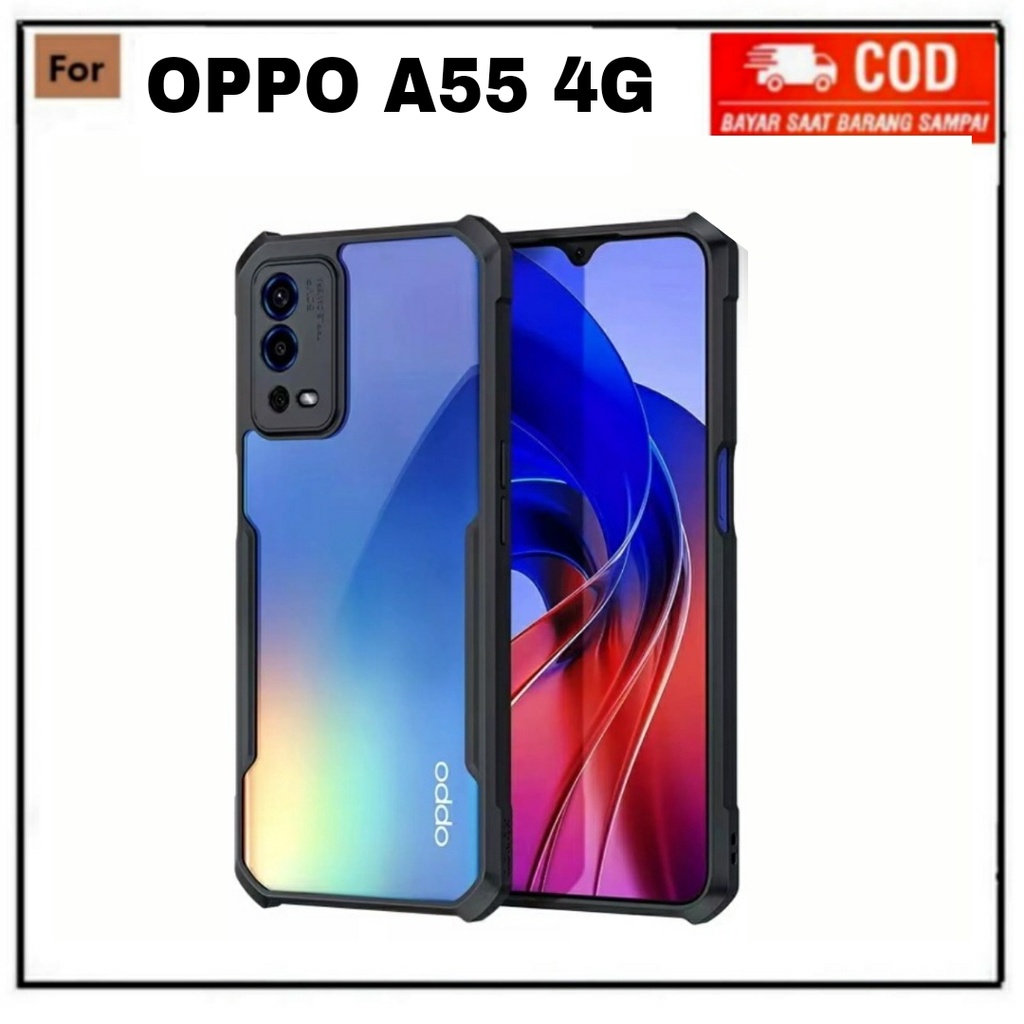 2IN1 CASE OPPO A55 4G SOFTCASE SHOCKPROOF TRANSPARAN CAMERA PROTECT CASING