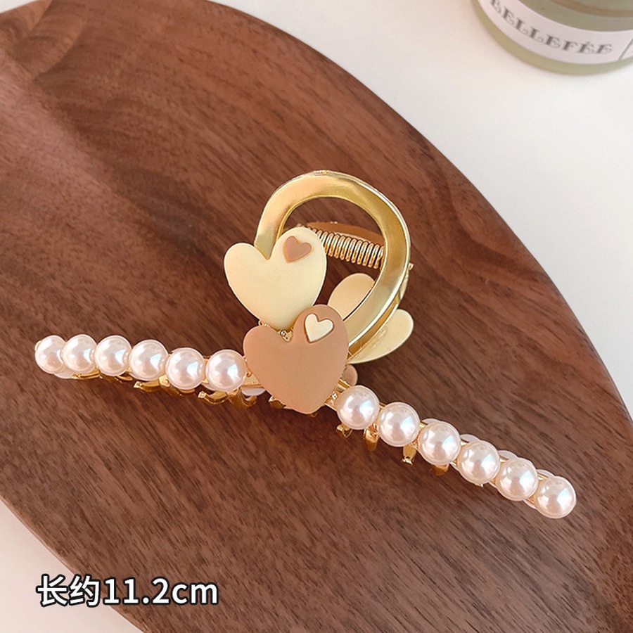 Korean Metal Pearl Big Hair Clip Hair Claw Flower Fashion Ponytail Holder Hairpin Woman Hair Accessories