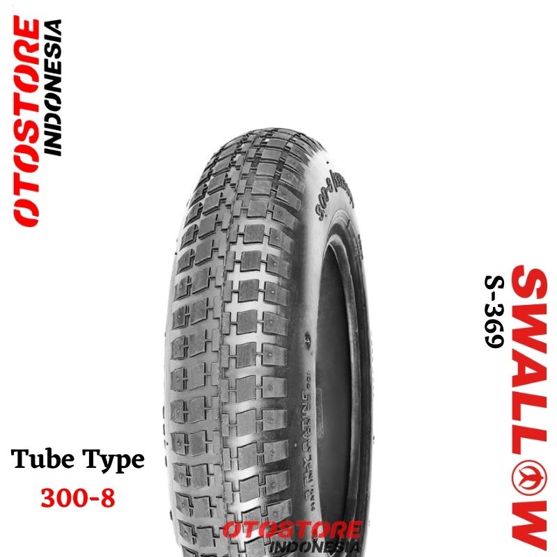 Ban Angkong Grobak Dorong Sorong Pasir Ukuran 300-8 SWALLOW S369 TUBETYPE S-369