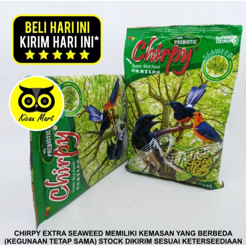 Chirpy hijau pur prebiotic seaweed voer pakan burung kicau murai kacer