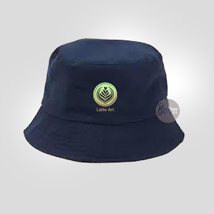 Topi bucket Coffee Owner Barista Coffe Latte Art Kopi Hitam text gold