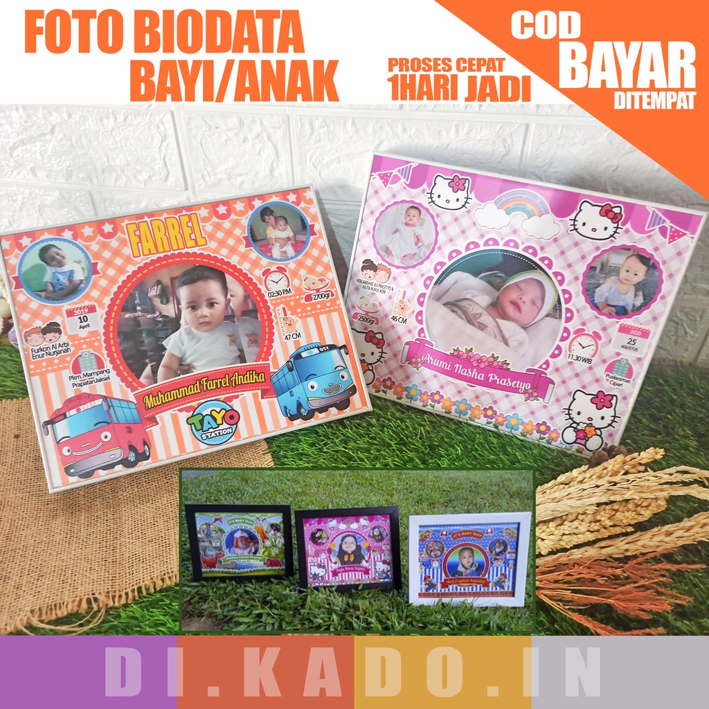 Foto Biodata Bayi/Anak (TERMASUK BINGKAI/FIGURA)