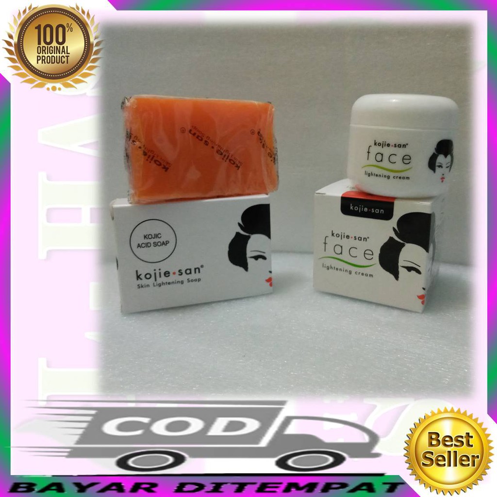 [Paket Lightening] Kojie San Lightening soap Lightening Cream Paket pemutih wajah jepang