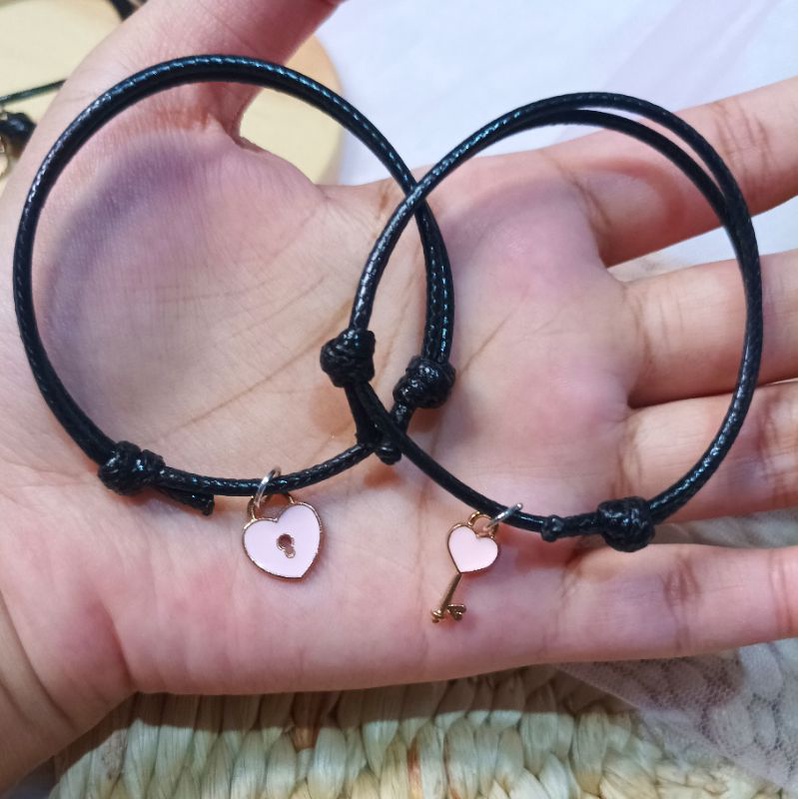 GELANG TALI GEMBOK KUNCI CINTA - BRACELET COUPLE &amp; PERSAHABATAN (BEPINK OFFICIAL)