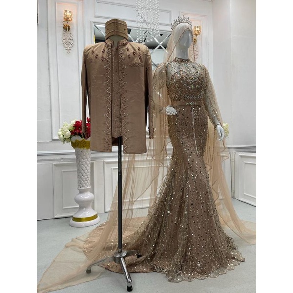 Gaun pengantin duyung couple/Gaun pengantin squen/Wedding dress