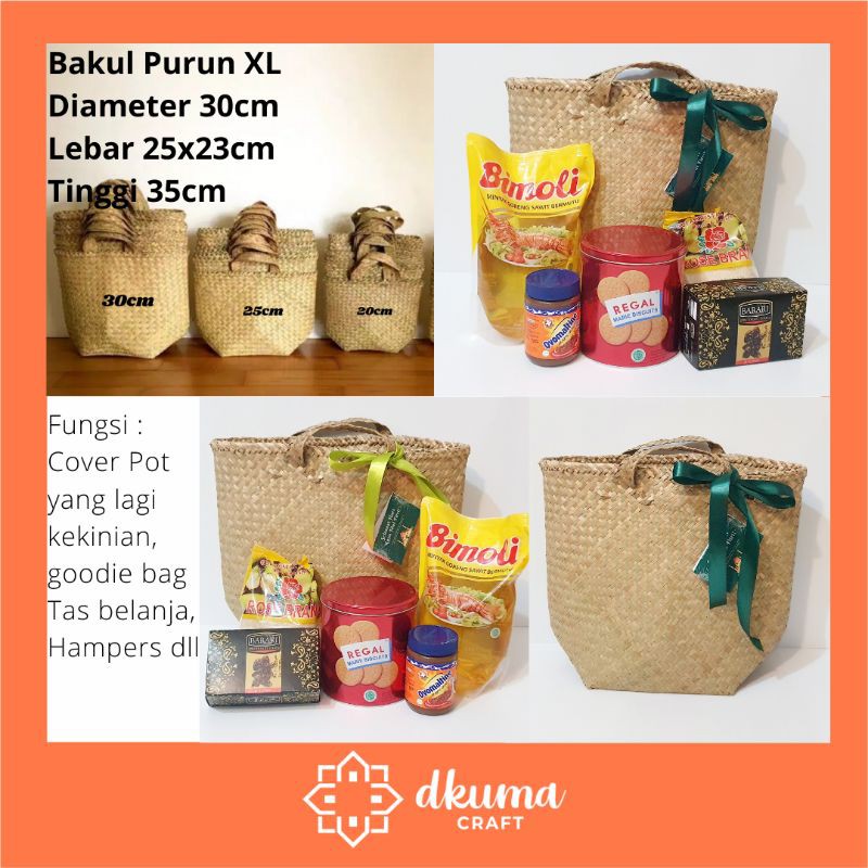 

Tas purun size XL include kartu ucapan dan pita , hampers, goodie bag, souvenir, parcel