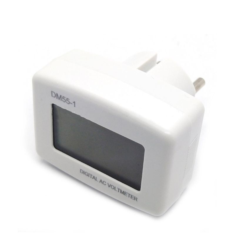 Btsg DM55-1 LCD Digital Display AC 80-300V Voltage Meter Plug Volt Meter Tes Tegangan