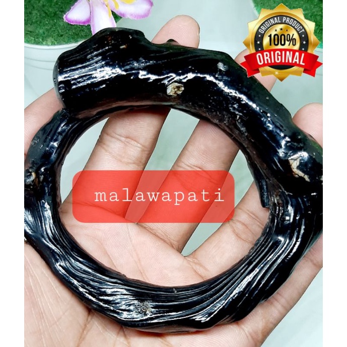 GELANG AKAR BAHAR  HITAM SUPER JUMBO BERSERAT DAN BEROTOT / GELANG AKAR BAHAR ASLI / GELANG KESEHATA