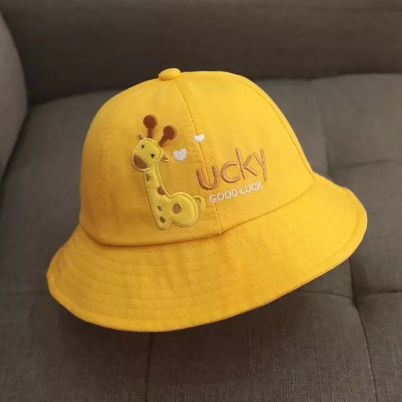 BUCKET HAT TALI ANAK GOOD LUCKY / BUCKET ANAK BORDIR LUCKY LAKI PEREMPUAN USIA 2-7 TAHUN